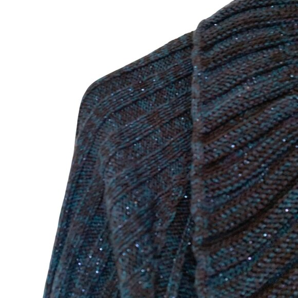 Vintage Y2K Apt 9 Womens Size XL Open Front Cardigan Sweater Mid Length Blue Bla - Picture 2 of 4